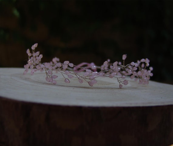 Pink Crystal Headpiece Amazon.com : Campsis Flower Girl Headpiece, Wedding Pink  main image 3