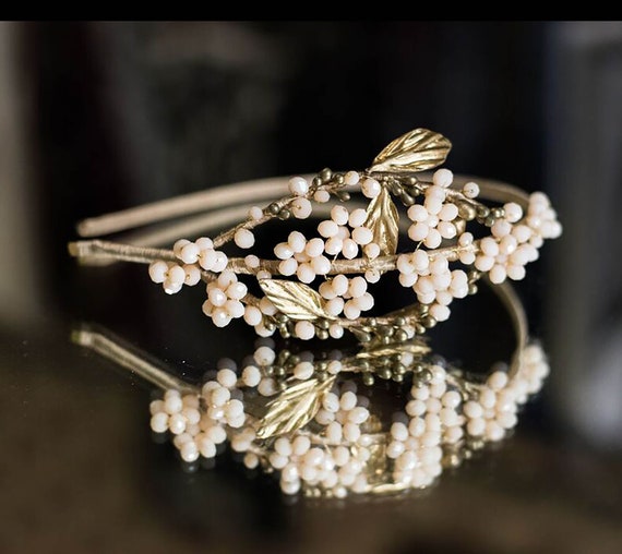 Jeweled Headband, Golden Headpiece Jewelry, Baroque Headband 