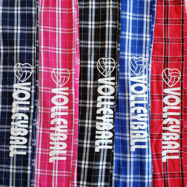 Volleyball Flannel Pajama Pants with Volleyball Headband and Bracelet