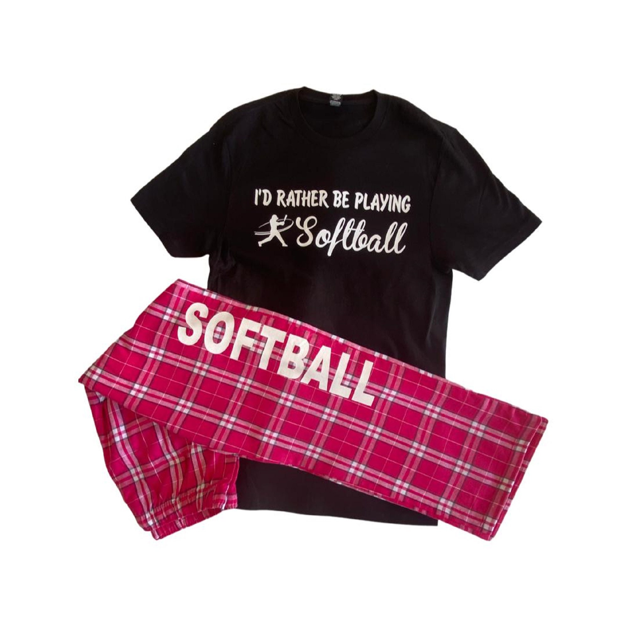 I d Rather Be Playing Softball PJ Gift Set Pant Short Sleeve Etsy