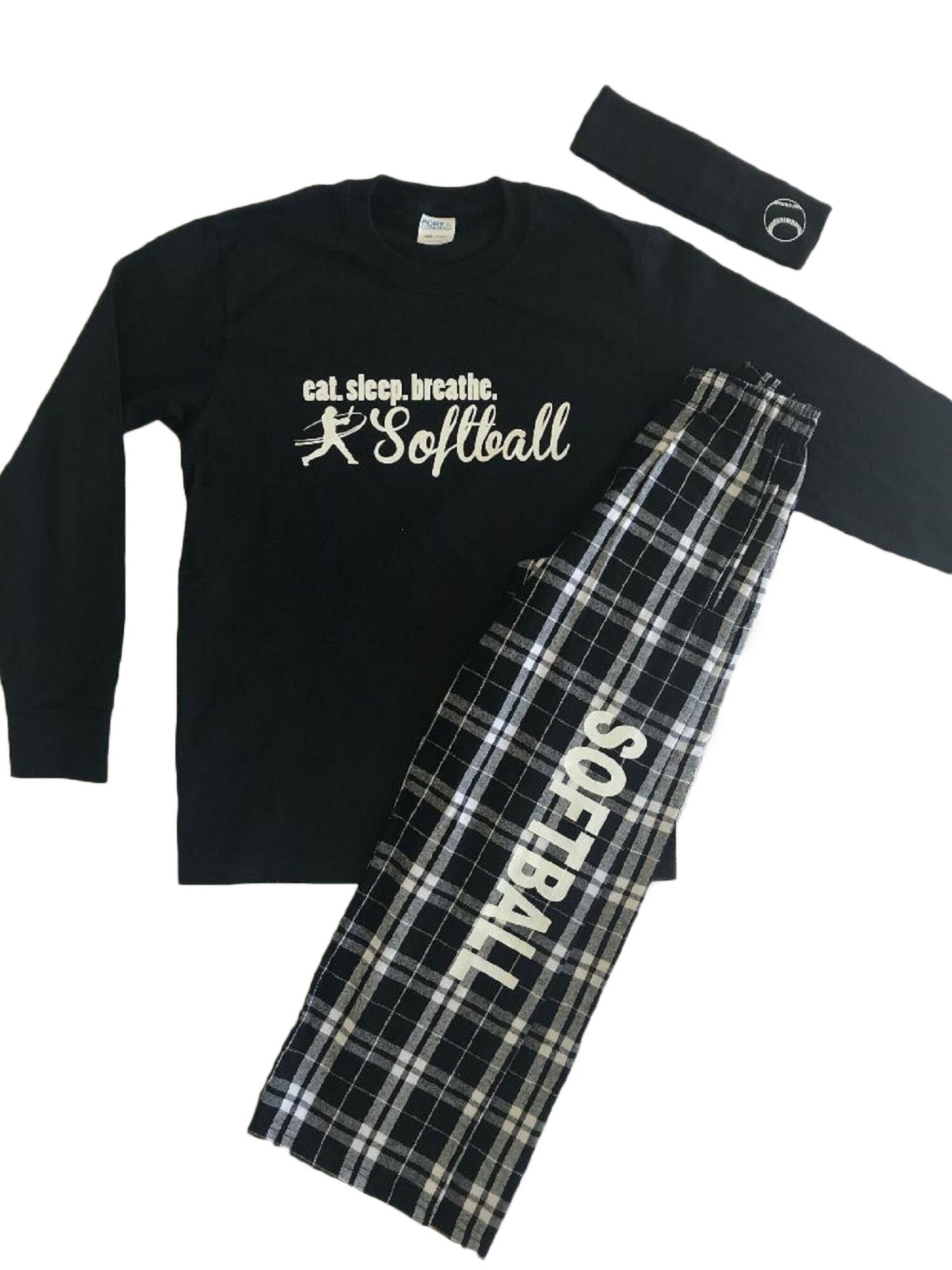 Girls Softball Pjs Etsy