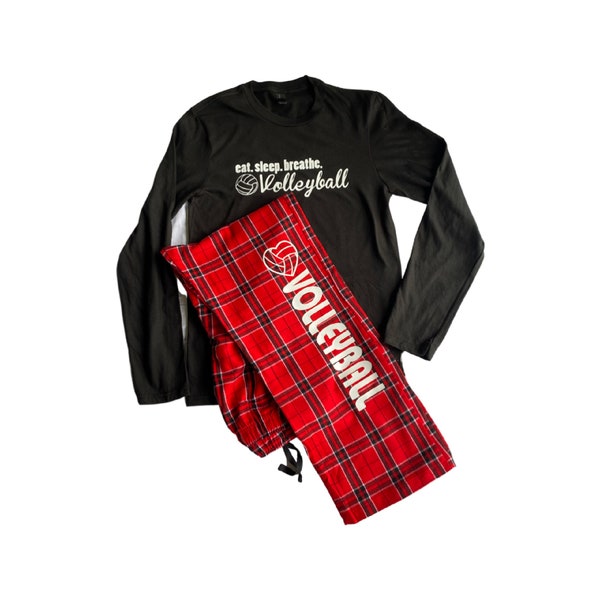 Volleyball Pajama Gift Set- Long Sleeve, Pants, & Headband