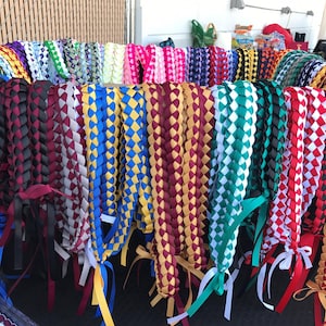 Graduation lei on sale now! Also great for Senior Night Gift or Award Banquets Grosgrain Ribbon leis, Graduation gift lei