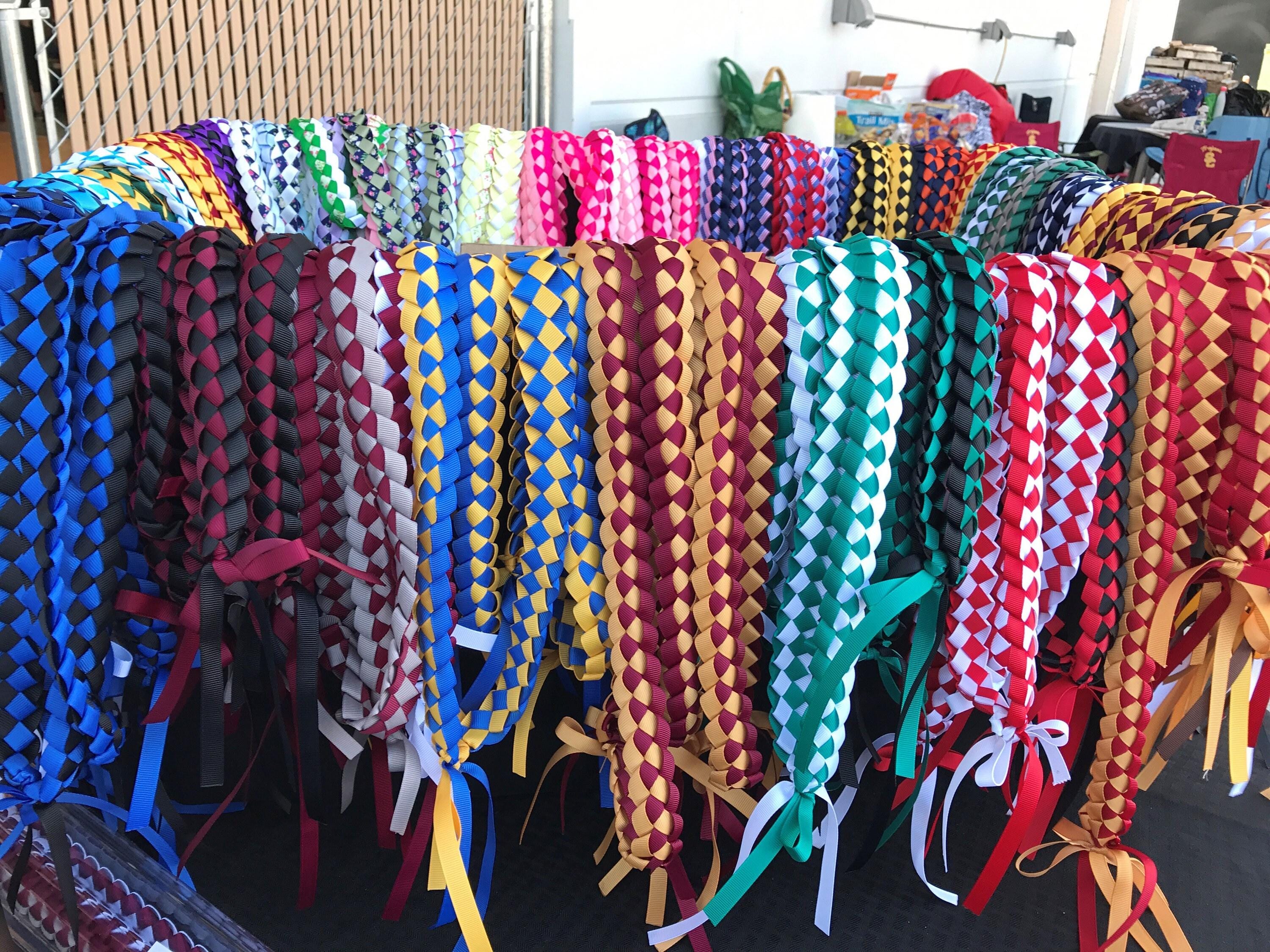 Graduation lei on sale now! Also great for Senior Night Gift or Award Banquets Grosgrain Ribbon leis, Graduation gift lei