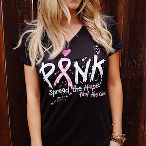 BreastCancer Awareness Womens V-Neck Tee