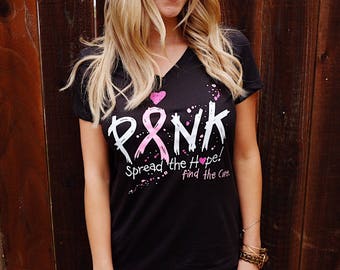 BreastCancer Awareness Womens V-Neck Tee