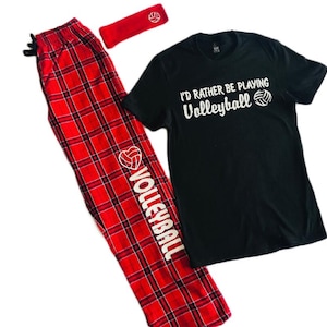 I&#39;d Rather Be Playing Volleyball Pajama Pant and Tee  Gift Set