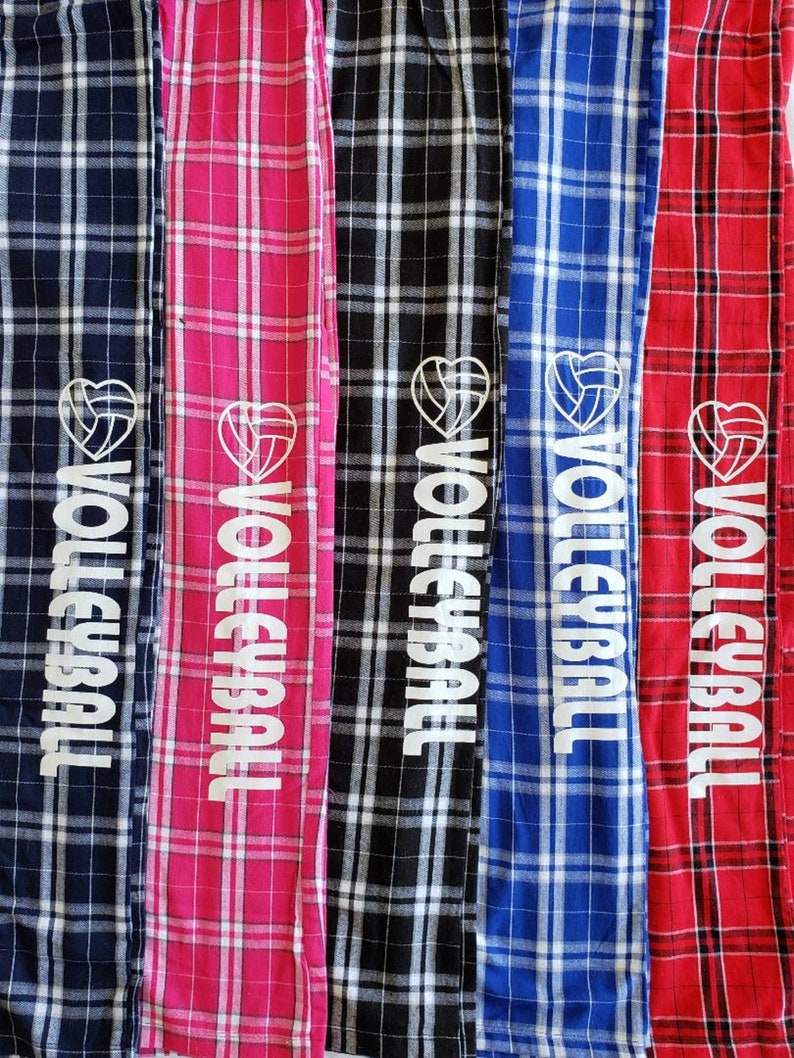 Volleyball Flannel Pajama Pants with Volleyball Headband and Bracelet