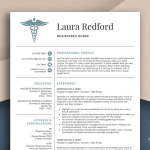 Nursing Resume Template for Word & Apple Pages, Registered Nurse Resume, Medical Resume, RN Resume, Doctor Cv, Nurse Cv Template Word