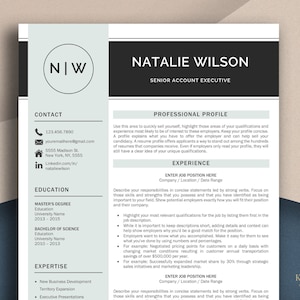 Professional and Modern Resume Template for Word and Pages | CV Template for Word, Creative Resume Template, Professional Cv Template