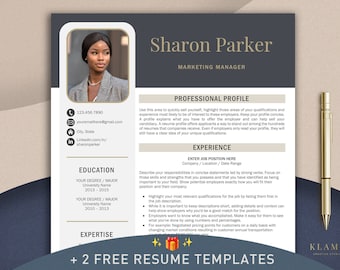 Resume Template for Word & Pages, CV Template, Executive Resume Template With Photo, Marketing Resume, Modern Resume Template Manager Resume