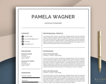 Professional Resume Template | Resume Template for Word | CV Template + Cover Letter | Modern Resume Template | Professional CV |  CV Design