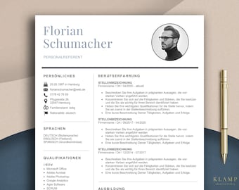 Bewerbungsvorlage Deutsch für Word, Lebenslauf Vorlage, Deckblatt, Anschreiben, Professionelle Bewerbung, Curriculum Vitae German CV Muster