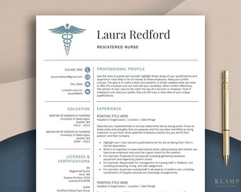Nursing Resume Template for Word & Apple Pages, Registered Nurse Resume, Medical Resume, RN Resume, Doctor Cv, Nurse Cv Template Word