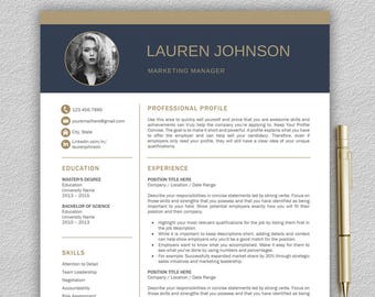 resume template etsy template cv