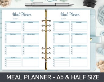 a5 meal planner printable weekly meal planner menu planner etsy blank weekly meal planner