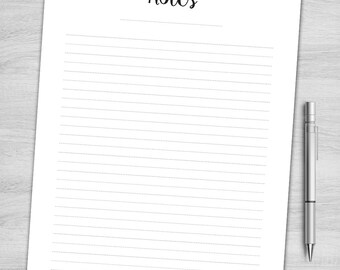 notes printable a5 a5 planner insert notes planner page etsy