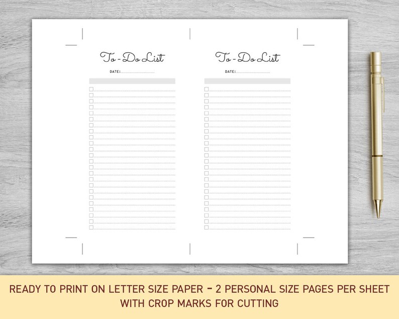 May include: Printable to-do list template with two columns, each with a heading "To-Do List" and a line for "DATE:". Each column has 20 checkboxes and lines for writing tasks.