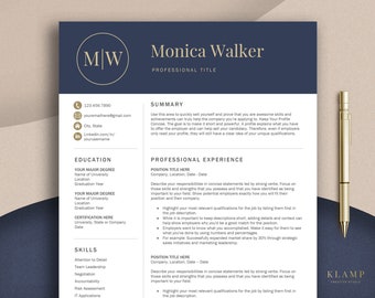 Professional Resume Template Word, Modern Resume CV Template, Minimalist Resume, Professional CV, Creative Resume Mac Pages, Cover Letter