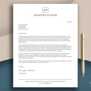 Letterhead Template for Word and Pages, Personalized Letterhead, Business Letterhead, Custom Letterhead, DIY Stationary, Custom Stationary image 1