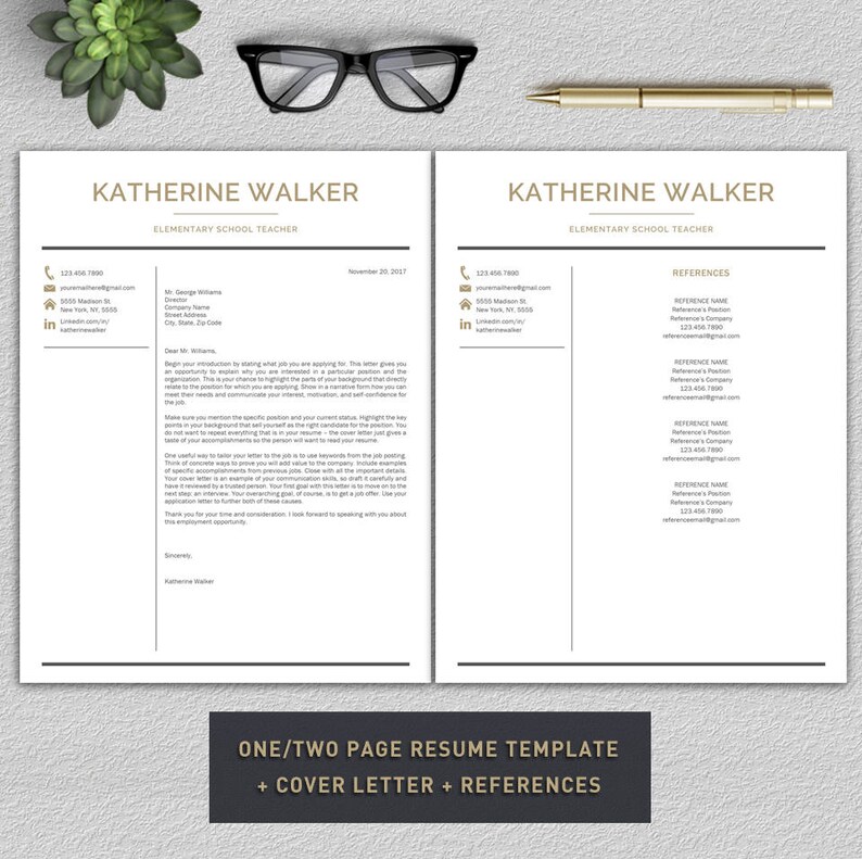 Peut inclure: Un mod&egrave;le de CV sur deux pages avec une lettre de motivation et une section de r&eacute;f&eacute;rences. Le mod&egrave;le est con&ccedil;u pour les enseignants du primaire. Le document comprend une lettre de motivation avec une introduction d'exemple et une section de r&eacute;f&eacute;rences avec une liste de r&eacute;f&eacute;rences.