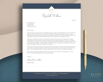 Letterhead Template for Word & Apple Pages, Personalized Letterhead | DIY Custom Letterhead | Business Letterhead | DIY Stationary