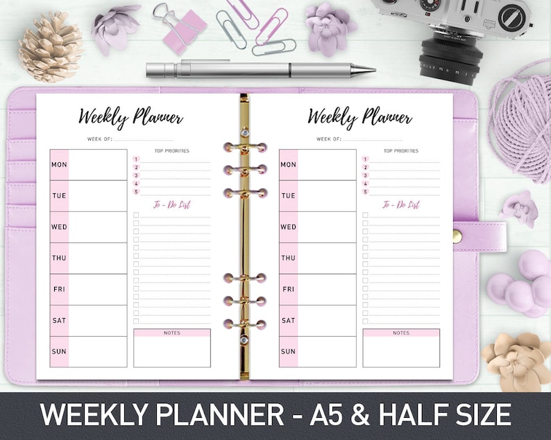 a5 weekly planner printable weekly planner inserts weekly
