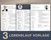 3 Bewerbungsvorlage Deutsch, Lebenslauf Vorlage für Word und Pages, Deckblatt, Anschreiben, Professionelle Lebenslauf Bewerbung, CV-Vorlage