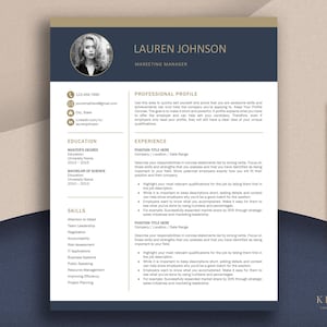 Executive Resume Template with Photo for Word and Apple Pages, Professional Resume CV Template, Director Resume, Finance Resume