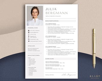 Bewerbungsvorlagen Lebenslauf Vorlage Deutsch Word und Apple Pages + Deckblatt, Anschreiben, Lebenslauf Professionelle Bewerbung