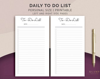 To Do List Personal Size, To Do Planner Inserts, To Do List Notepad, To Do List Notebook, Printable Planner Pages, Personal Planner