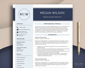 Executive Resume Template, Professional Resume CV Template for Word and Apple Pages, Creative CV Template, Modern Business Resume Template