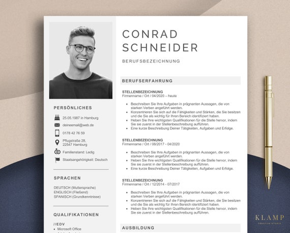 Lebenslauf Vorlage Word Bewerbungsvorlagen Muster + Deckblatt, Anschreiben, Lebenslauf Deutsch Vorlagen Apple Pages Modern Bewerbungsvorlage