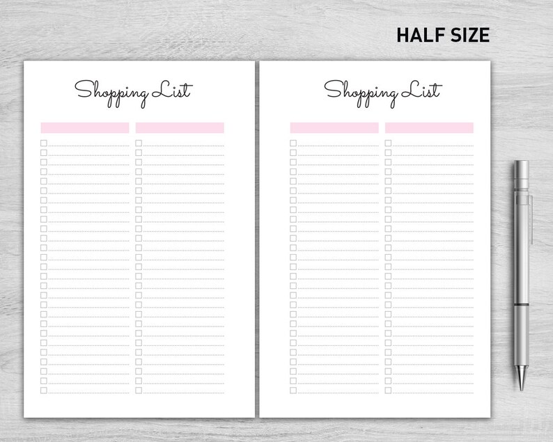 A5 Shopping Planner, Shopping List, Printable Shopping List, Shopping