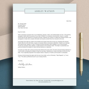 Plantilla de membrete para Word y páginas, membrete personalizado, membrete comercial, membrete personalizado, papelería de bricolaje, papelería personalizada