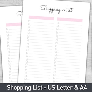 Shopping Planner, Shopping List, Printable Shopping List, Shopping Plan, Shopping Tracker ...