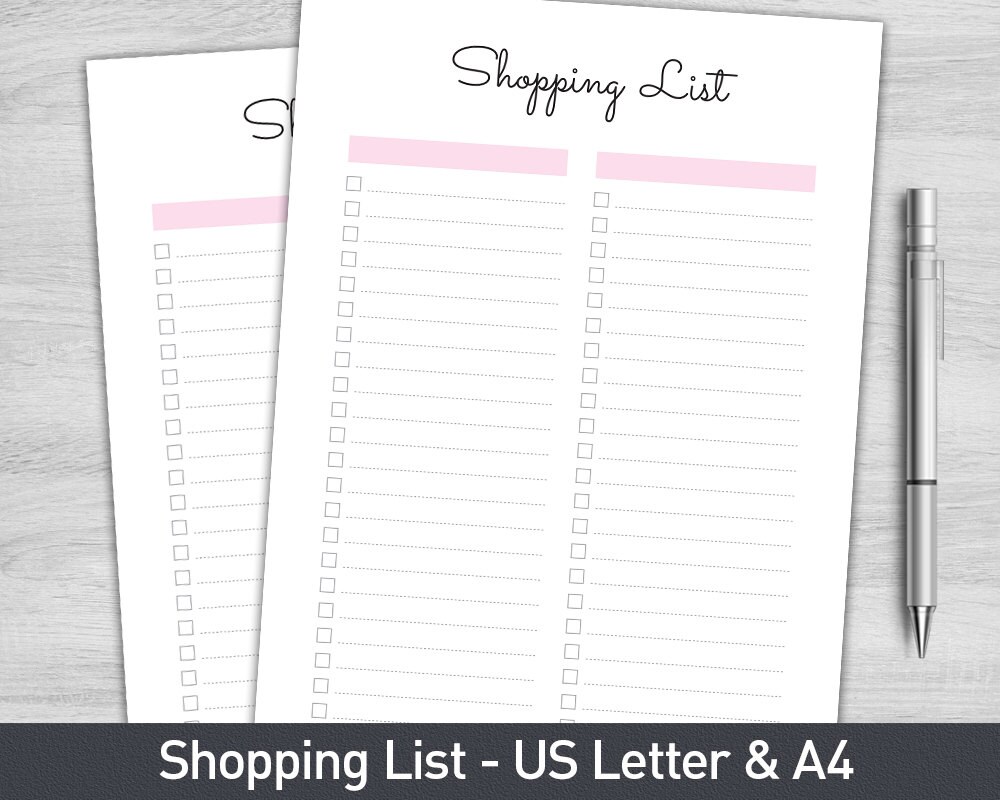 Shopping Planner, Shopping List, Printable Shopping List, Shopping Plan, Shopping Tracker ...