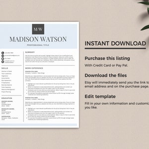 K&ouml;nnte beinhalten: Eine druckbare Lebenslaufvorlage mit modernem Design. Die Vorlage verf&uuml;gt &uuml;ber ein Grau-Wei&szlig;-Farbschema mit einem einfachen, klaren Layout. Der Text enth&auml;lt "Madison Watson" und "Berufsbezeichnung".