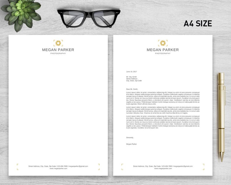 Letterhead Template for Word Personalized Notepad Business Etsy
