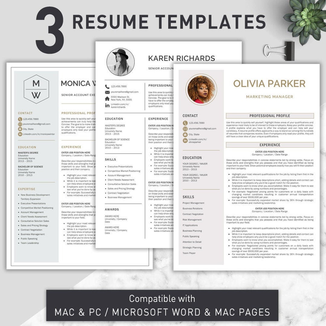 Professional Resume Template for Word & Pages | Executive Resume Template |  Manager Resume Template | CV Template, Lebenslauf Vorlage - Etsy