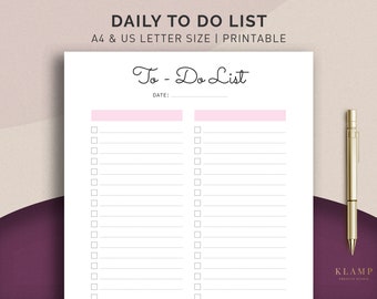 To Do List Printable, To Do Planner Inserts, To Do List Notepad, Daily To Do List, To Do List Notebook, A4 &Lettr Size