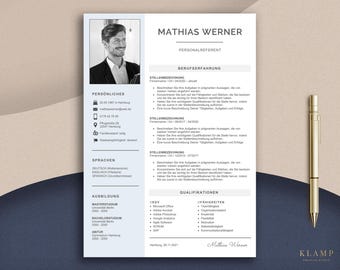 Bewerbungsvorlage Deutsch, Lebenslauf Vorlage Word und Pages, Professionelle Bewerbung, Curriculum Vitae German Tabellarischer Ausbildung