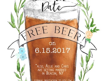 Beer save the date digital file