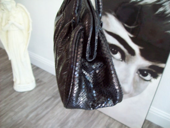 Banana Republic Leather Handbag Reptile Pattern Handbag