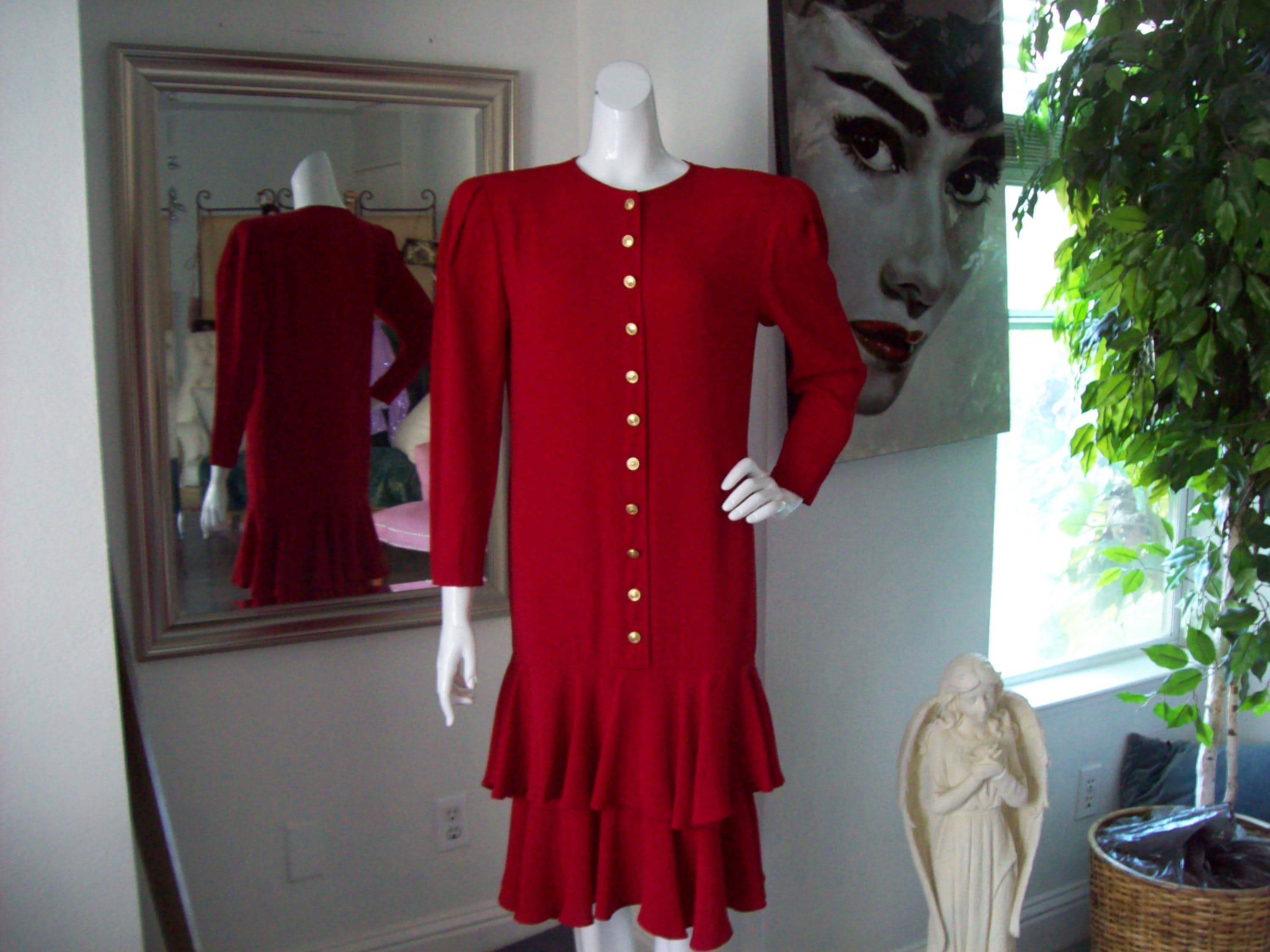 Red Drop Waist Dress - Etsy Red Drop Waist Dress - Etsy