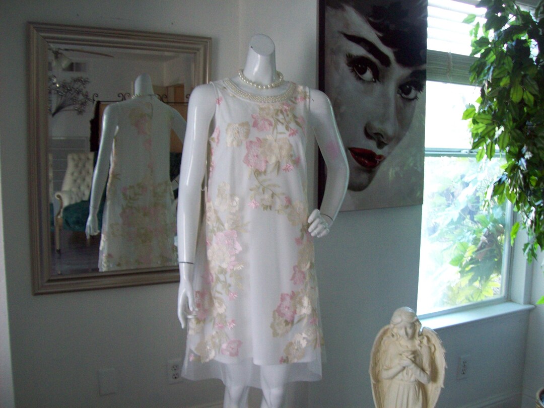 Floral Embroidered A-Line Mini Dress - Garden Party Ready main image 1