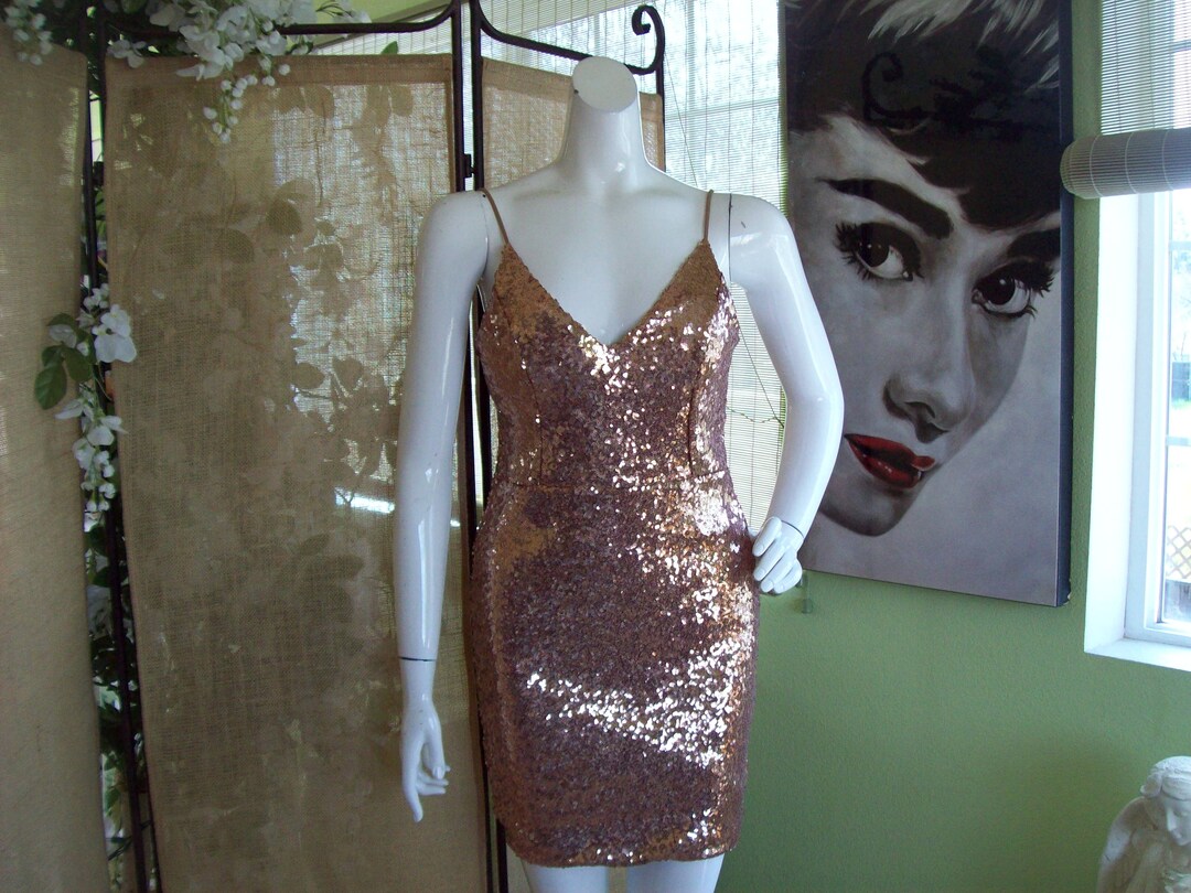 Get in the Groove Champagne Sequin Fringe Bodycon Dress