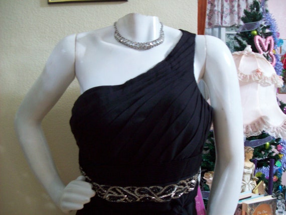 Black Formal Goddess Style Gown by May Queen Bead… - image 6