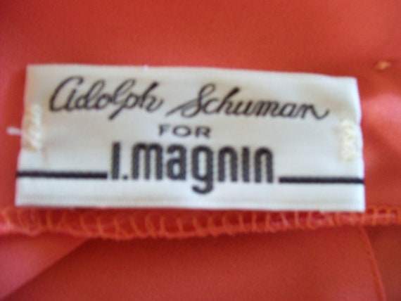 I. Magnin Blouse Peach Blush Crepe Blouse with Co… - image 7