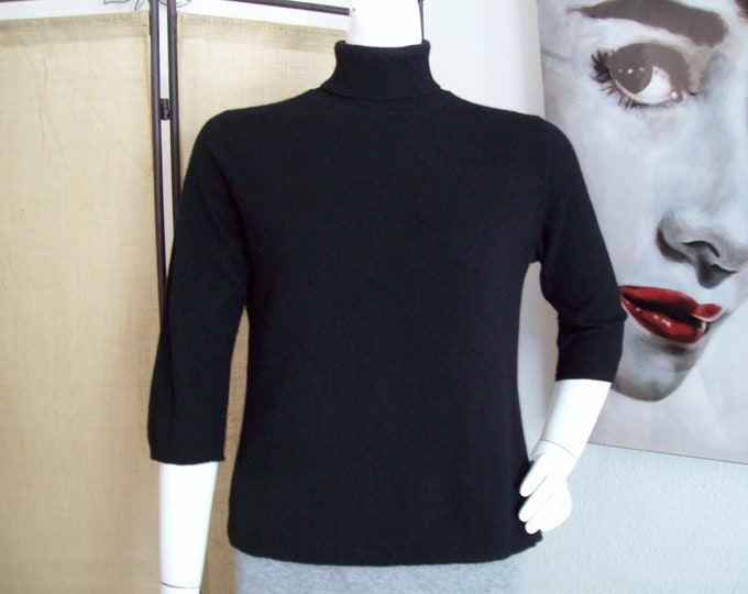 Black Turtleneck Cashmere Sweater Black Cozy Soft Sweater by Charter ...